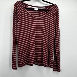 Cabi‎ 4439 Shirt Womens Medium Purple Pink Play Tee Shirring Long Sleeve